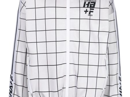 Logo-Print Checked Jacket Discount