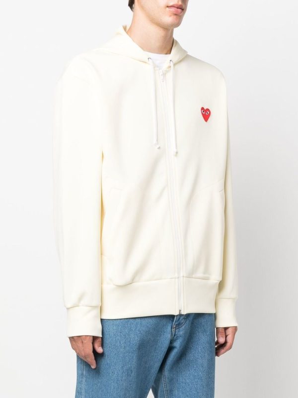 Heart-Patch Zip-Up Hoodie Discount