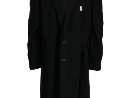 Long Tailored Buttoned Cotton Coat Discount