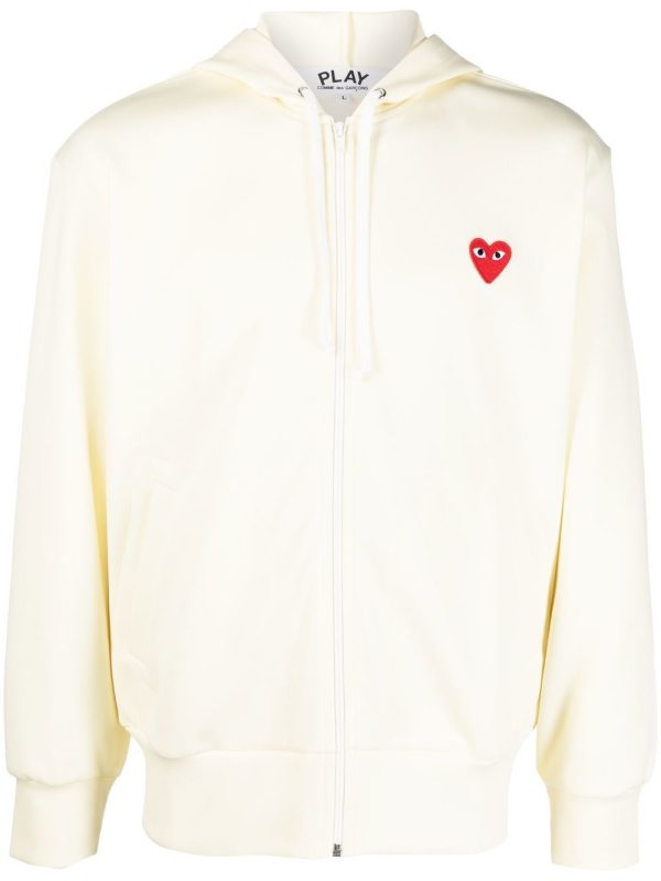 Heart-Patch Zip-Up Hoodie Discount