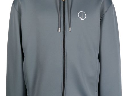 Embroidered-Logo Zip-Up Hoodie Cheap