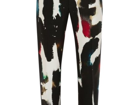 Watercolour Cigarette-Cut Trousers Online Sale