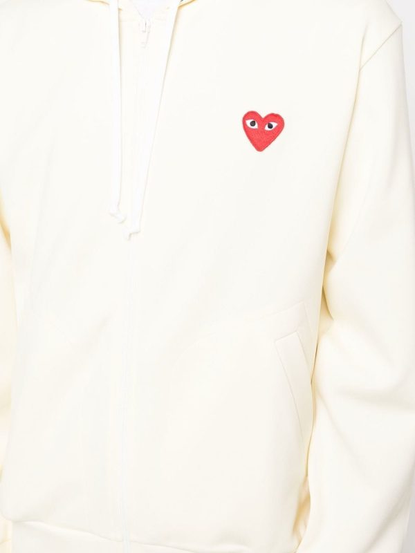 Heart-Patch Zip-Up Hoodie Discount