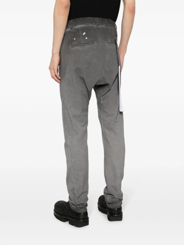 Washed Cotton Slim-Cut Trousers Online Sale