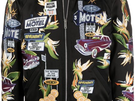 Motel-Embroidered Satin Bomber Jacket Supply