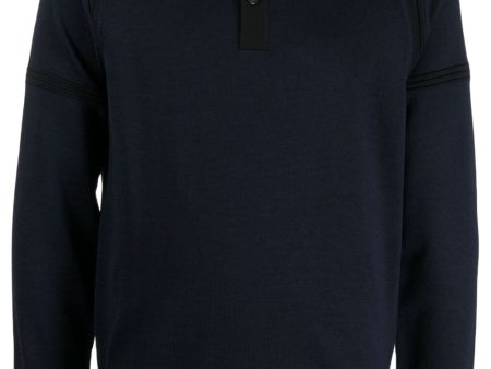 Long Raglan-Sleeve Wool Polo Shirt Online Hot Sale