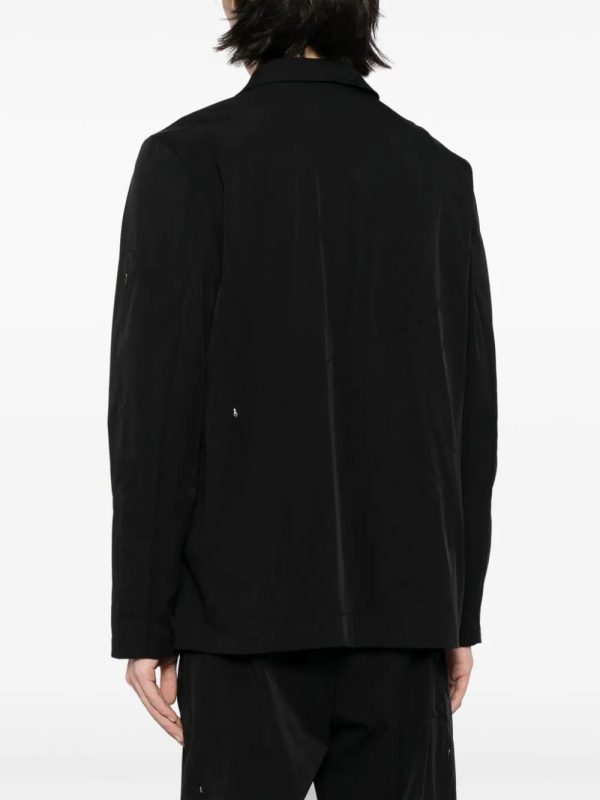 Zip-Detail Notched-Collar Shirt Jacket Online Sale