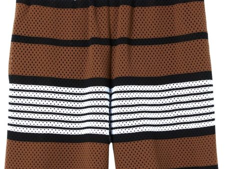 Perforated Striped Bermuda Shorts Online