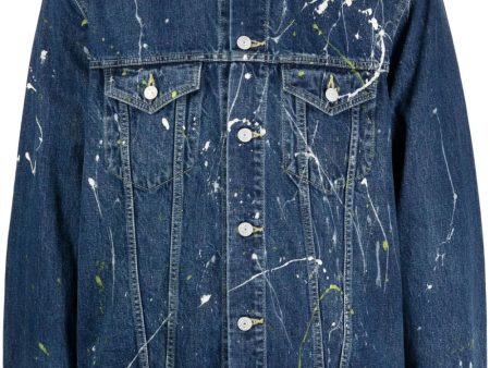 Paint-Splatter Denim Jacket Sale