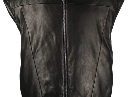 Jumbo Flight Padded Leather Gilet Online now