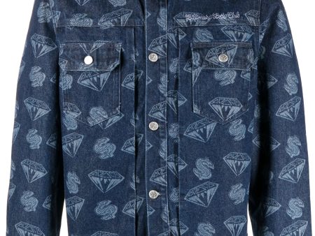 Graphic-Print Denim Jacket Online now