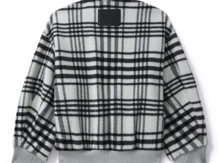 Checked Zipped Bomber Jacket Discount