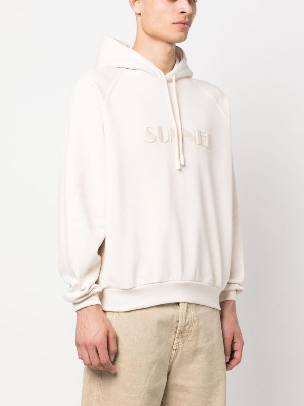 Embroidered-Logo Cotton Hoodie For Cheap