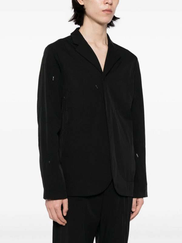 Zip-Detail Notched-Collar Shirt Jacket Online Sale