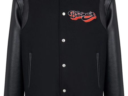 Logo-Patch Virgin Wool Bomber Jacket on Sale