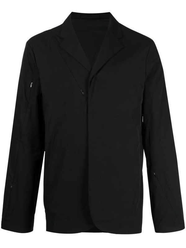 Zip-Detail Notched-Collar Shirt Jacket Online Sale