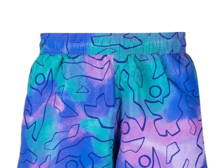 Abstract-Print Swim Shorts Discount