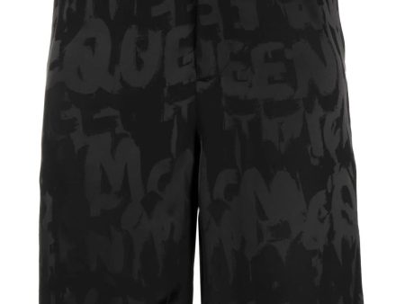 Graffiti Logo-Jacquard Shorts Hot on Sale