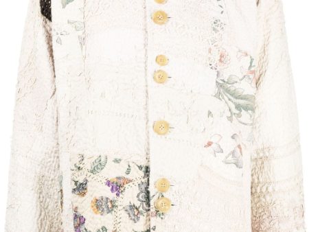 Embroidered-Patchwork Cotton Shirt Jacket Fashion