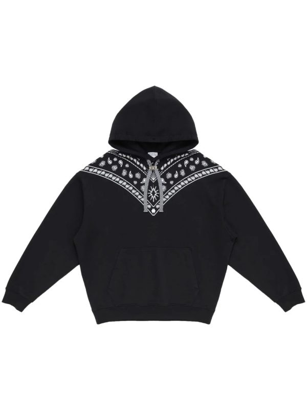 Bandana-Embroidered Drawstring Hoodie Discount