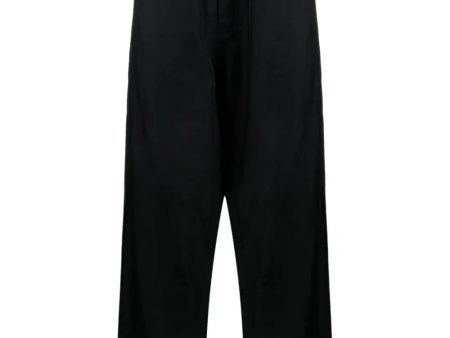 High-Waisted Twill Drop-Crotch Trousers Sale