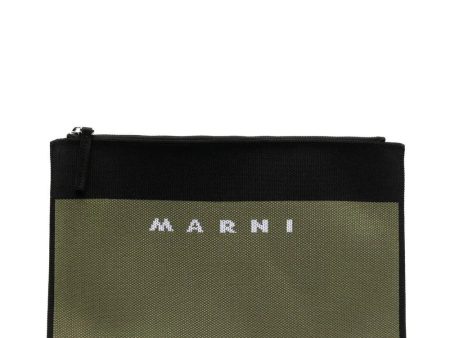 Logo-Jacquard Clutch Bag Discount