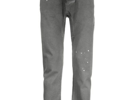 Washed Cotton Slim-Cut Trousers Online Sale