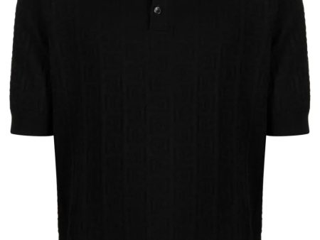 Monogram-Jacquard Silk Polo Shirt on Sale