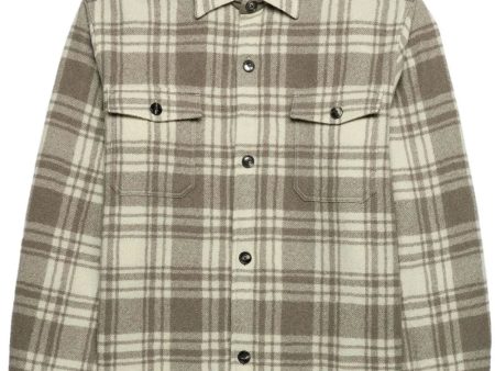 Plaid Wool Shirt Jacket For Sale