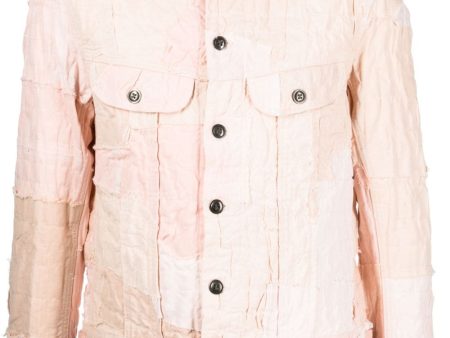 Distressed-Effect Cotton Shirt Jacket on Sale