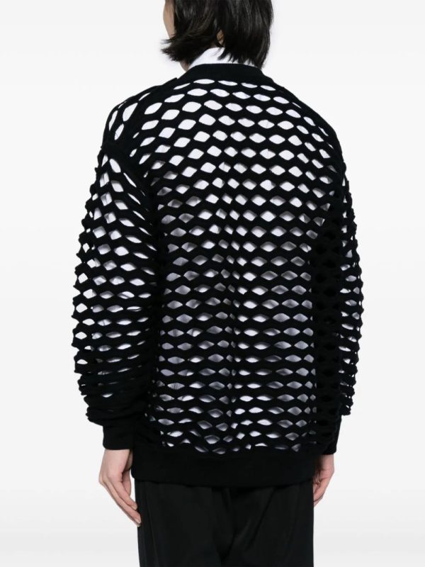 Laser Cut-Detail Crew-Neck Jumper Online Hot Sale