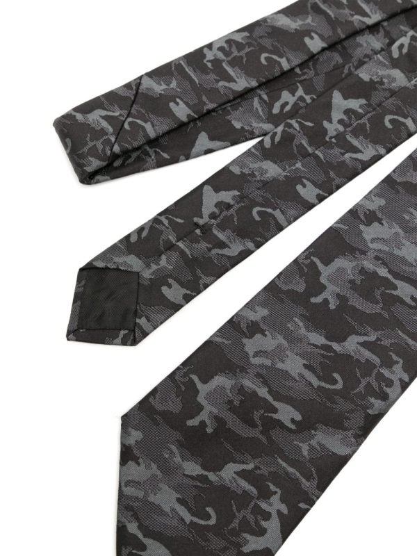 Abstract-Pattern Print Silk Tie Online now