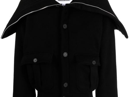 Long-Collar Buttoned Jacket Online