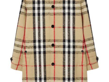 Checked Bouclé Car Coat For Discount