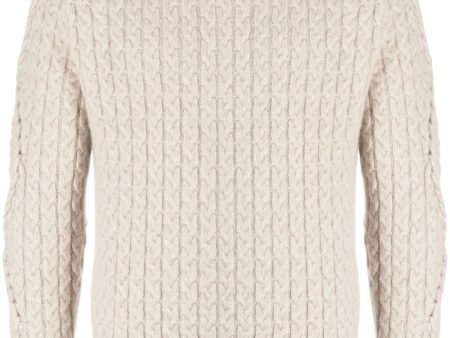 Crew-Neck Cable-Knit Jumper Cheap