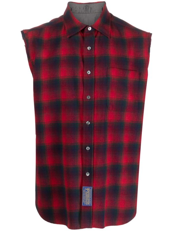 Pendleton Plaid Check-Print Sleeveless Shirt Fashion