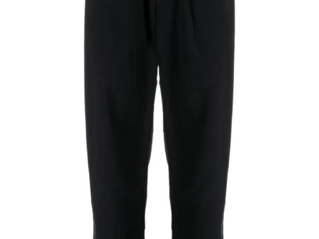 Elasticated-Waist Tapered Trousers Fashion