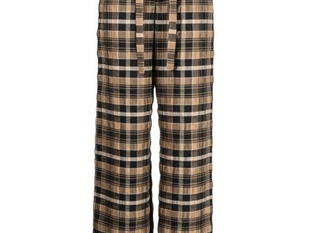 Check-Print Straight-Leg Trousers Hot on Sale