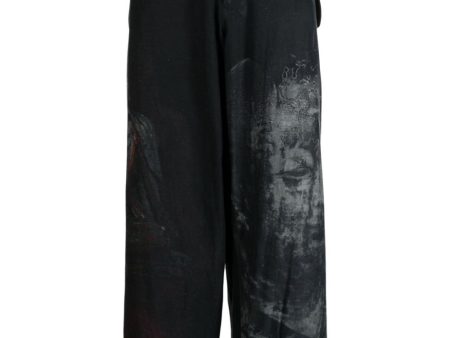 Graphic-Print Wide-Leg Trousers Hot on Sale