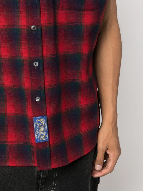 Pendleton Plaid Check-Print Sleeveless Shirt Fashion