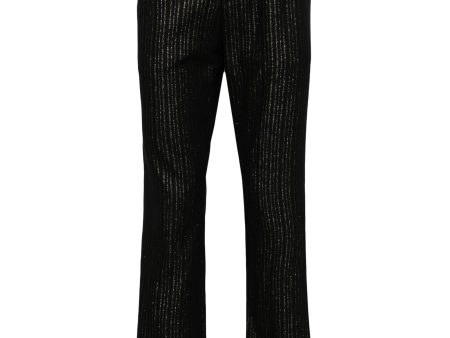 Pinstriped Wool-Blend Trousers For Cheap